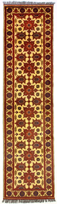Tappeto corsia Tappeto afgano - Hatschlu - 304 x 80 cm - rosso