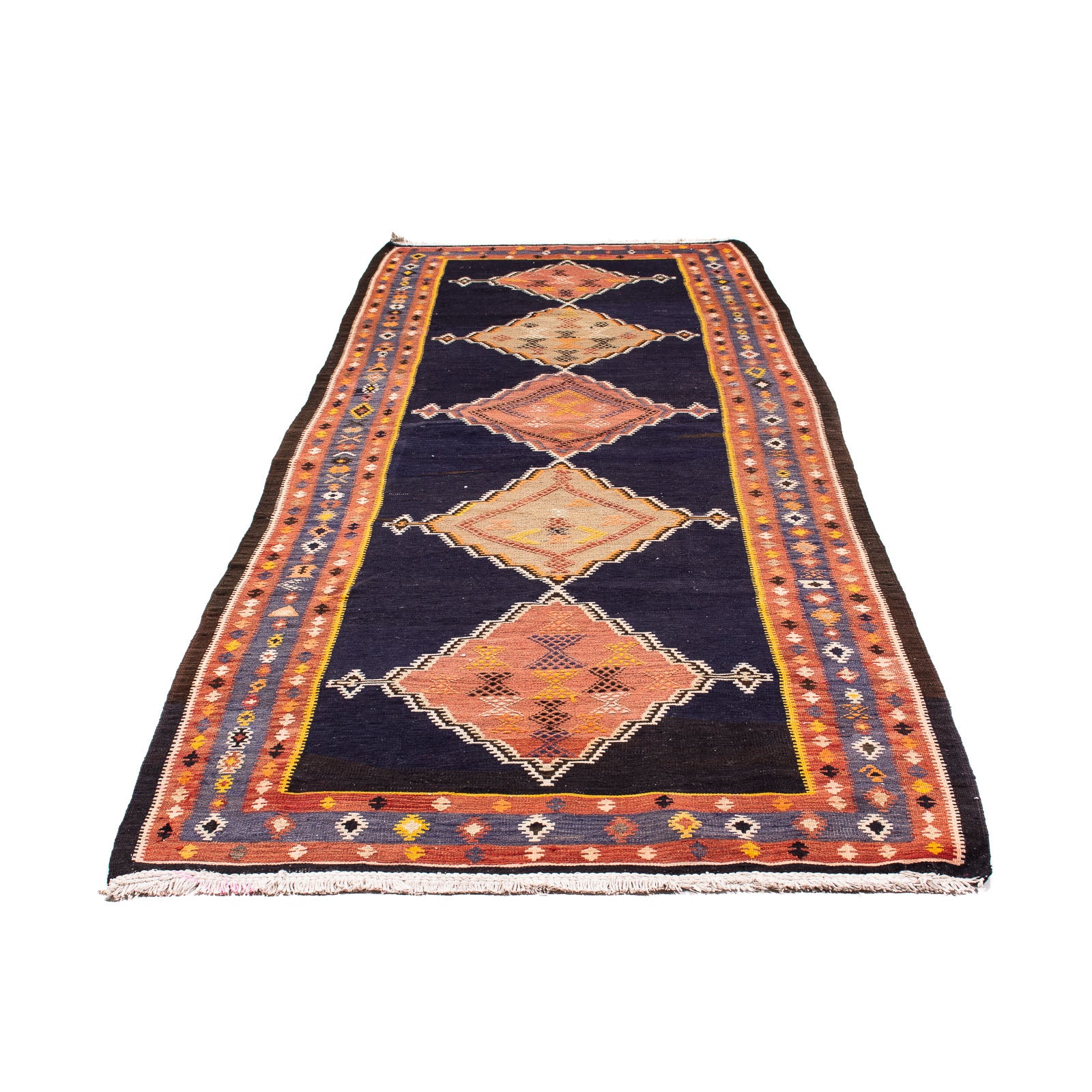 Tappeto corsia Tappeto Kelim - Vecchio - 330 x 120 cm - multicolore