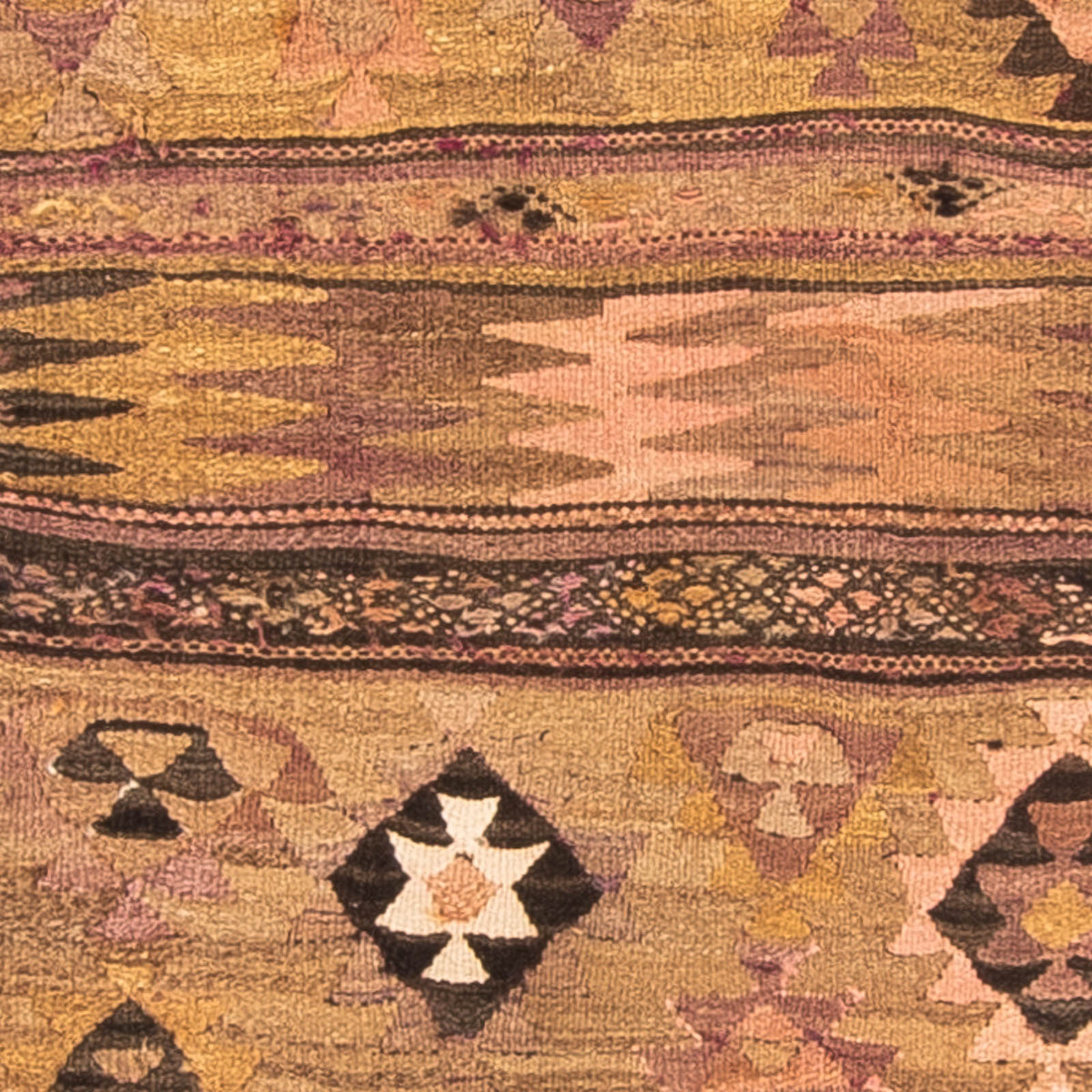 Tappeto corsia Tappeto Kelim - Vecchio - 260 x 110 cm - multicolore