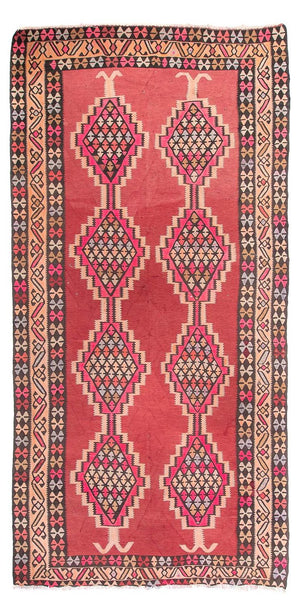 Tappeto corsia Tappeto Kelim - Vecchio - 380 x 185 cm - rosso