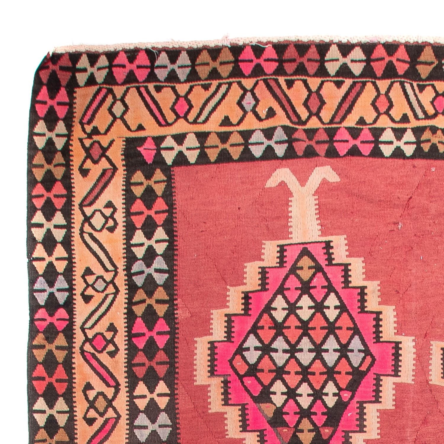 Tappeto corsia Tappeto Kelim - Vecchio - 380 x 185 cm - rosso