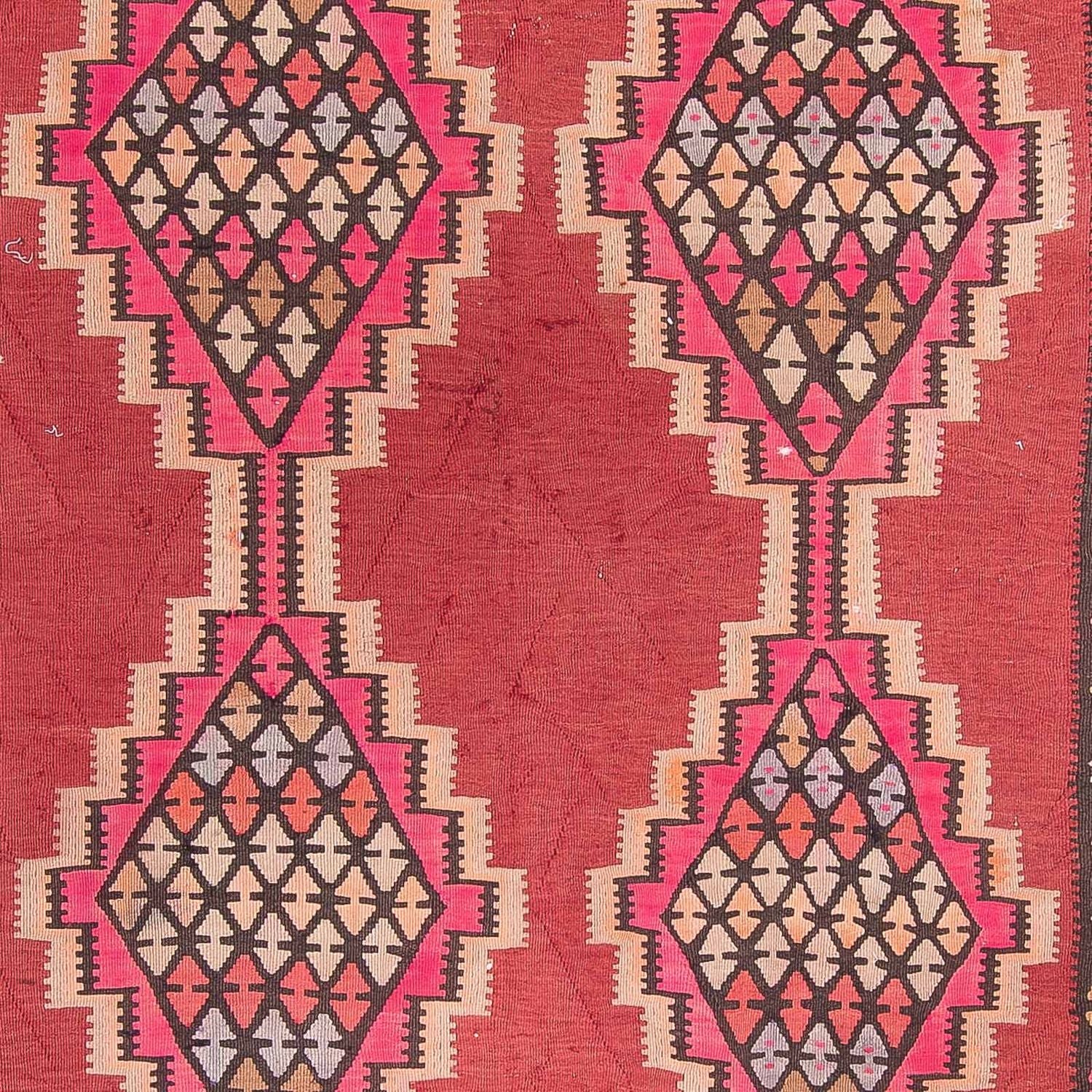 Tappeto corsia Tappeto Kelim - Vecchio - 380 x 185 cm - rosso
