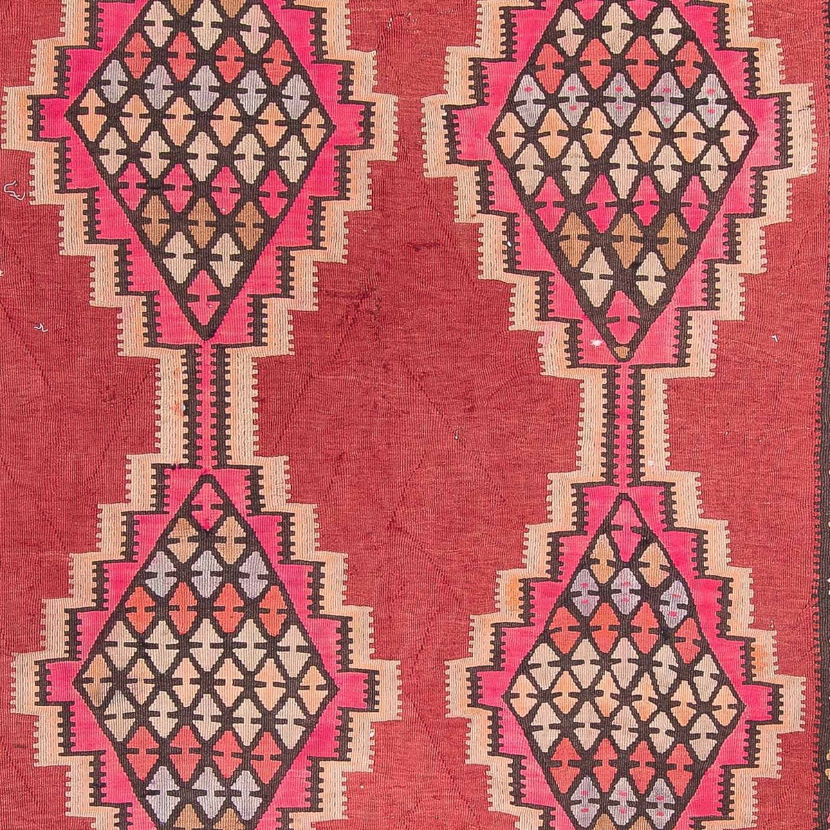 Tappeto corsia Tappeto Kelim - Vecchio - 380 x 185 cm - rosso