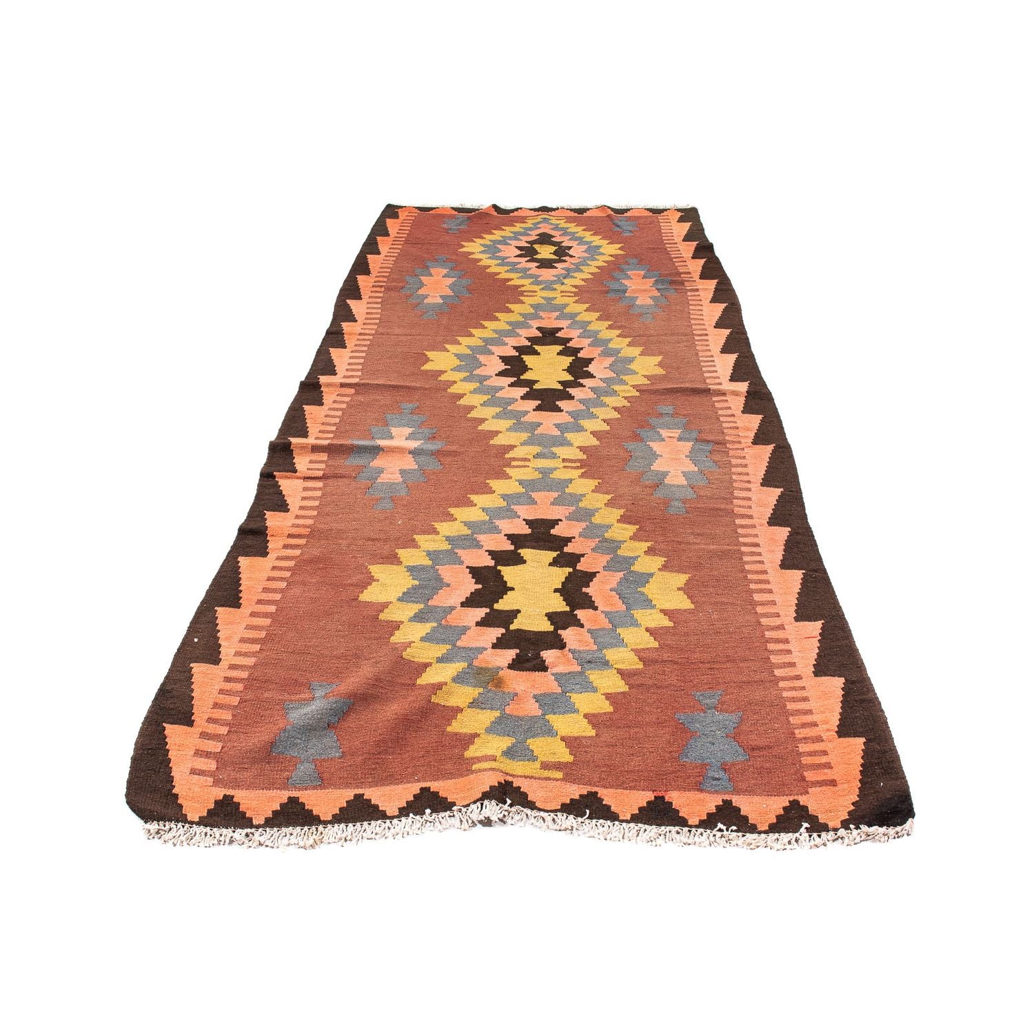 Tappeto corsia Tappeto Kelim - Vecchio - 295 x 115 cm - multicolore