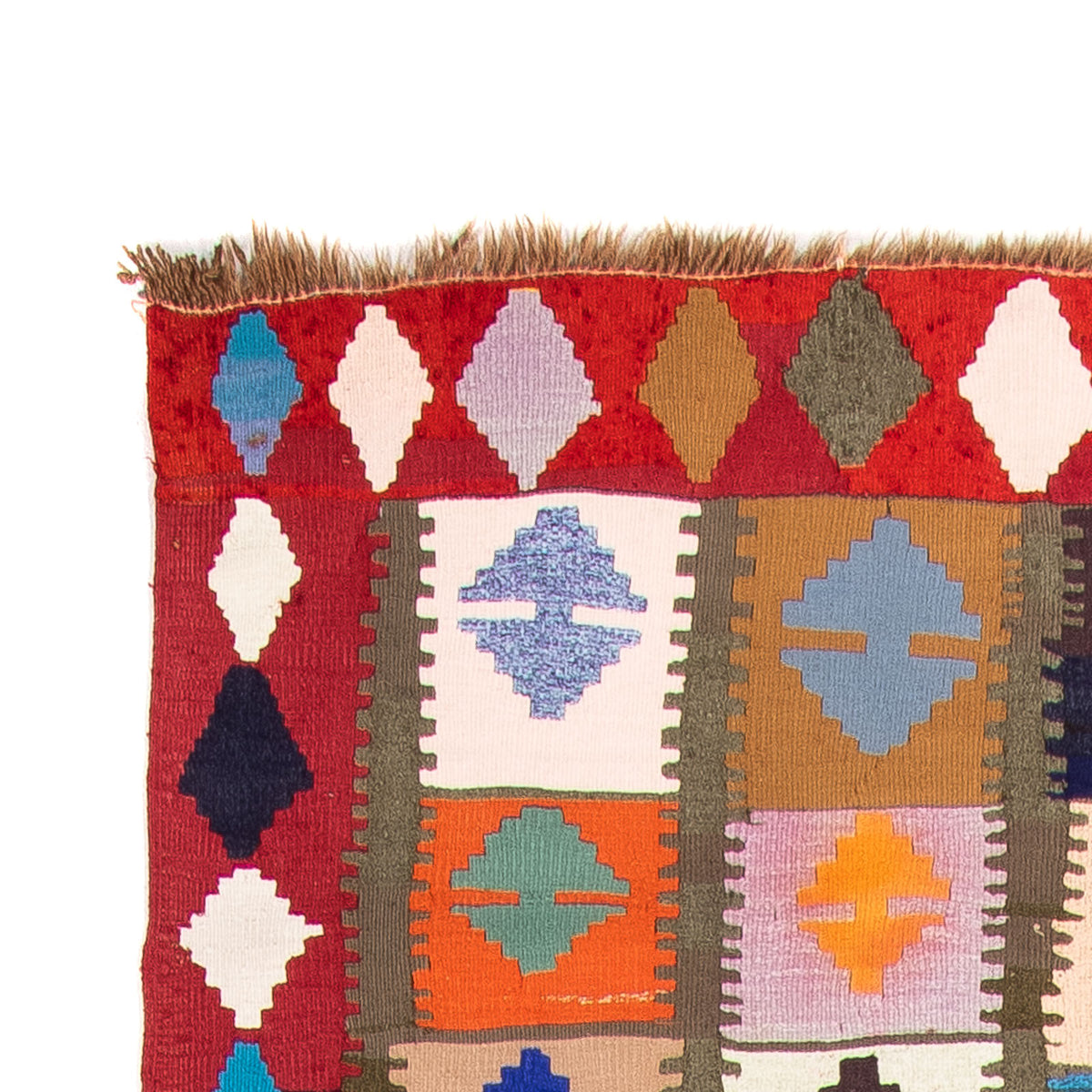 Tappeto corsia Tappeto Kelim - Vecchio - 345 x 122 cm - multicolore