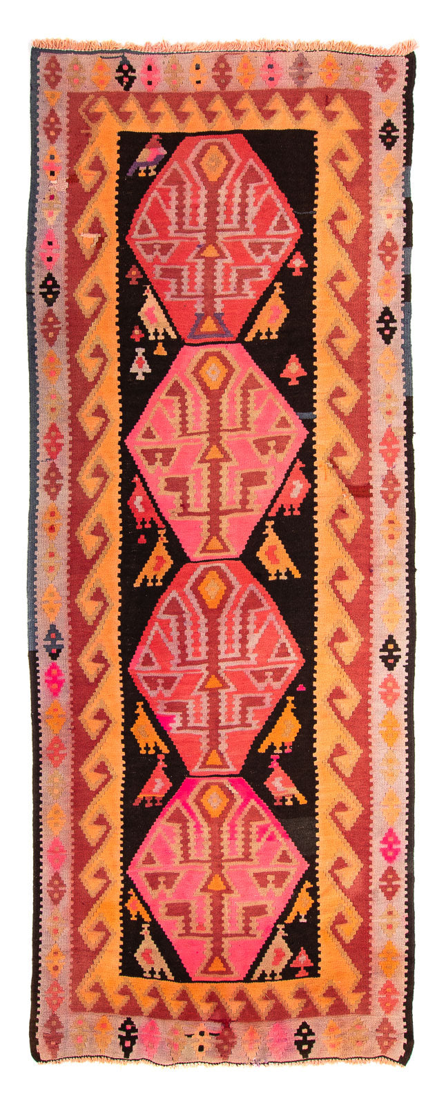 Tappeto corsia Tappeto Kelim - Vecchio - 265 x 110 cm - multicolore