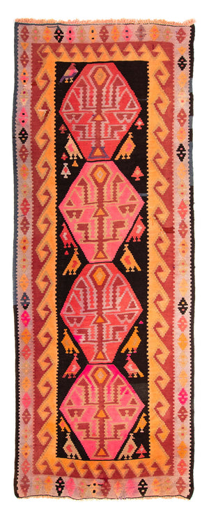 Tappeto corsia Tappeto Kelim - Vecchio - 265 x 110 cm - multicolore