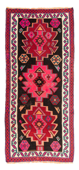 Tappeto corsia Tappeto Kelim - Vecchio - 320 x 145 cm - multicolore