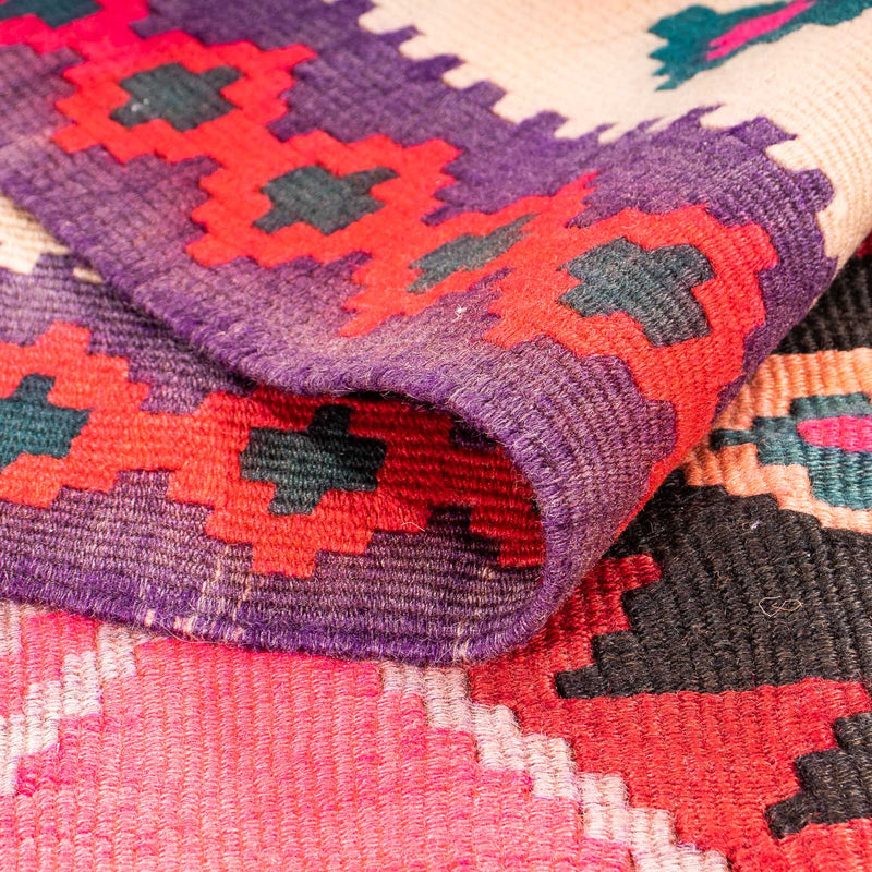 Tappeto corsia Tappeto Kelim - Vecchio - 320 x 145 cm - multicolore