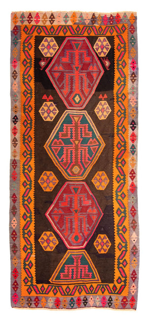 Tappeto corsia Tappeto Kelim - Vecchio - 330 x 155 cm - multicolore
