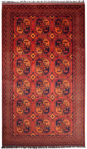 Tappeto afgano - Kunduz - 300 x 199 cm - rosso