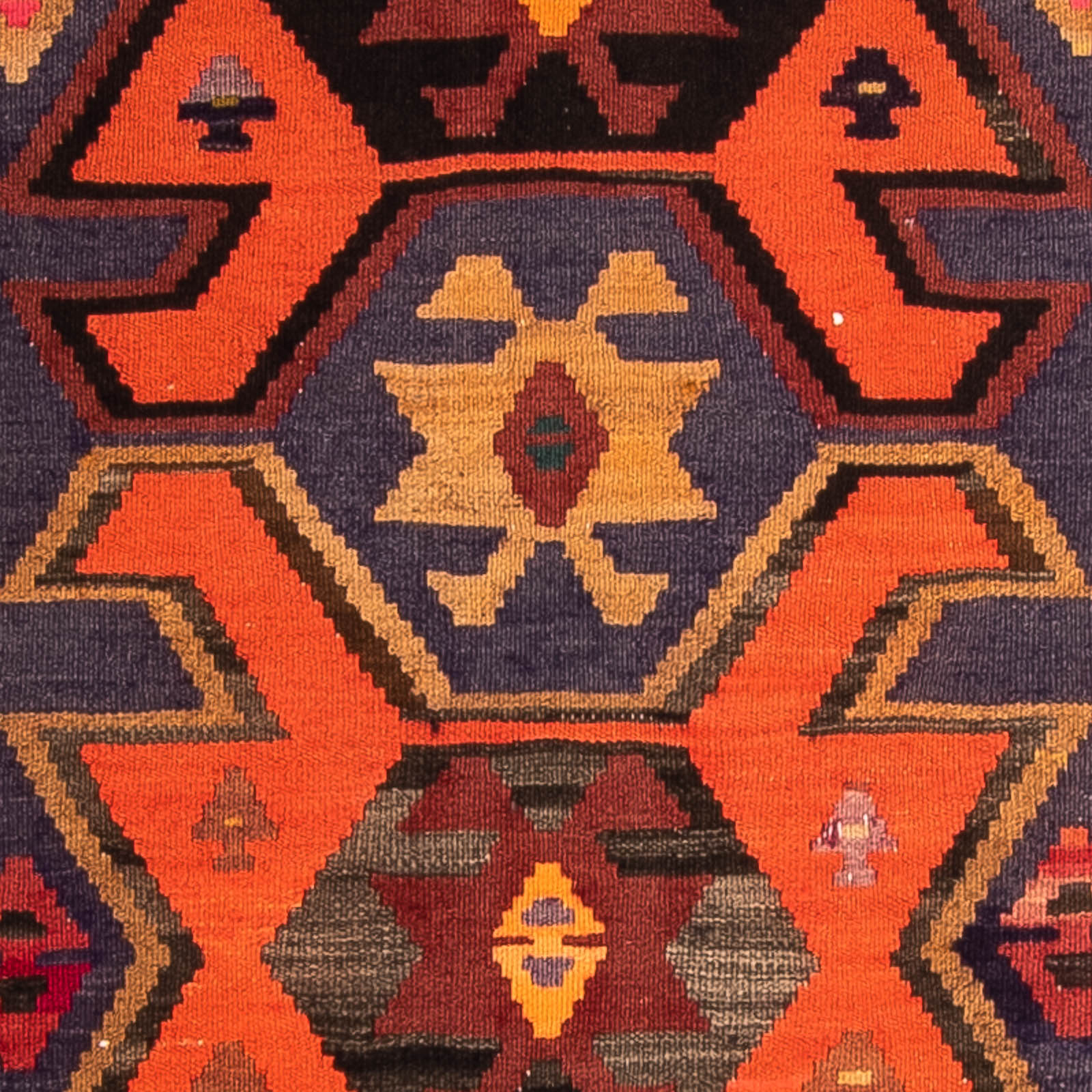 Tappeto corsia Tappeto Kelim - Vecchio - 220 x 110 cm - multicolore