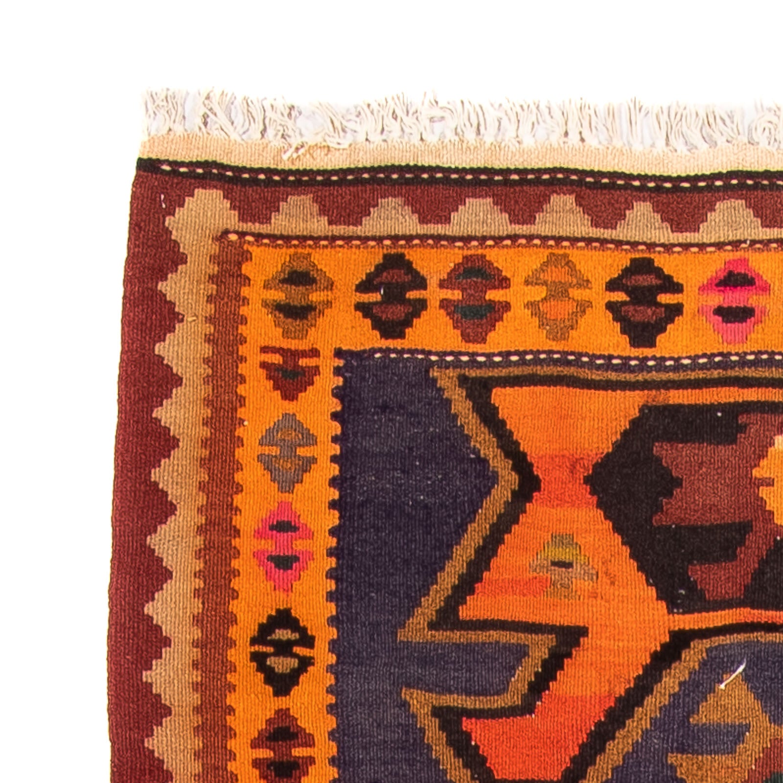 Tappeto corsia Tappeto Kelim - Vecchio - 220 x 110 cm - multicolore