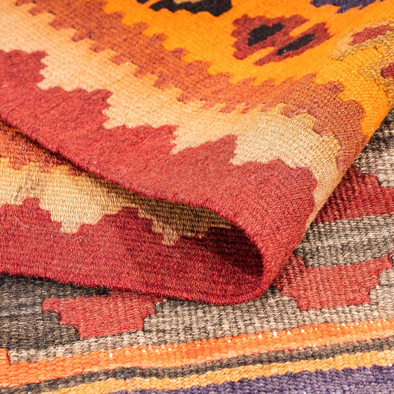 Tappeto corsia Tappeto Kelim - Vecchio - 220 x 110 cm - multicolore