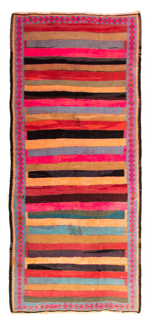 Tappeto corsia Tappeto Kelim - Vecchio - 340 x 140 cm - multicolore