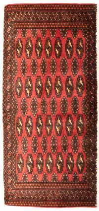 Tappeto corsia Tappeto Turkaman - 100 x 50 cm - rosso