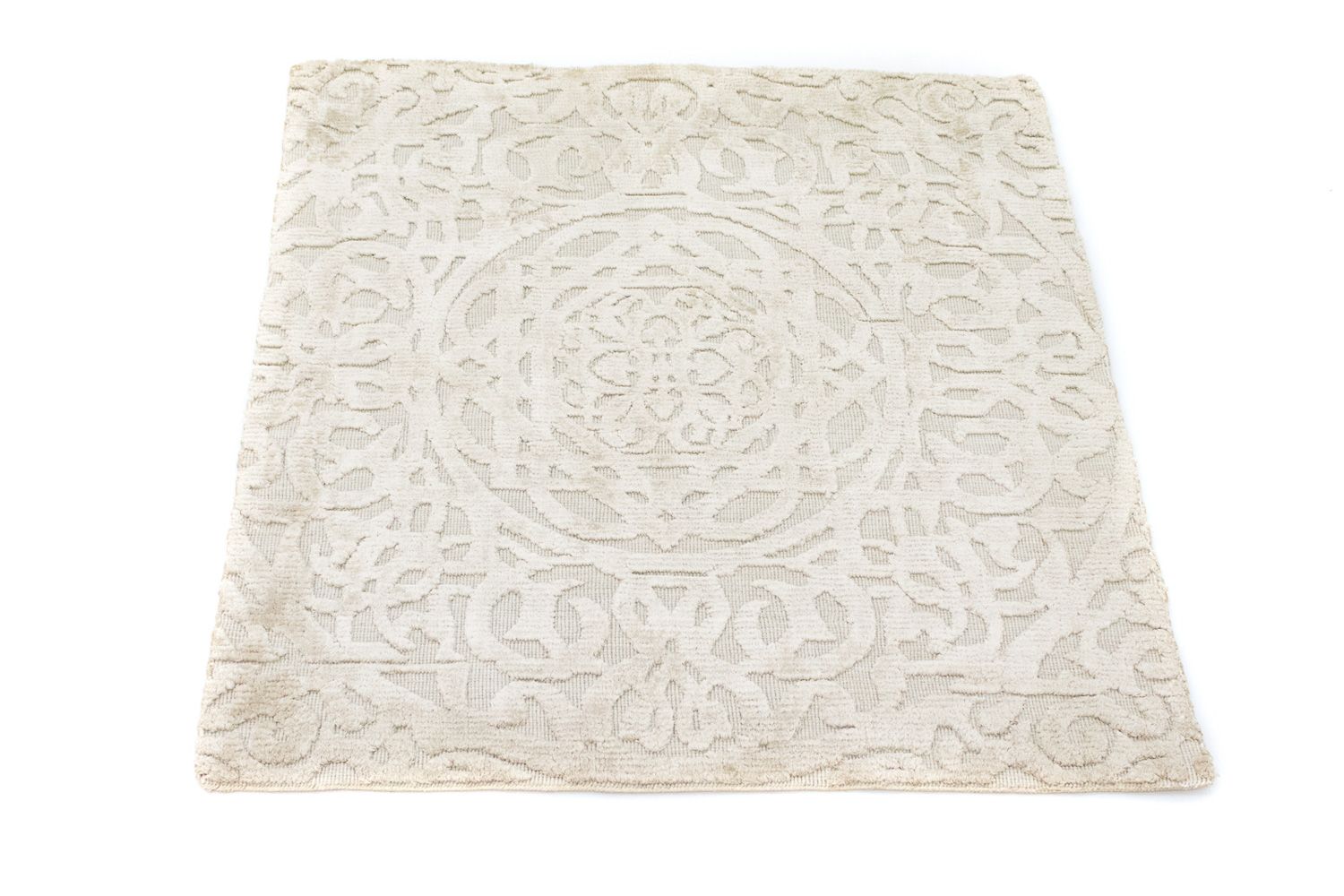 Tappeto di lana quadrato  - 67 x 66 cm - beige