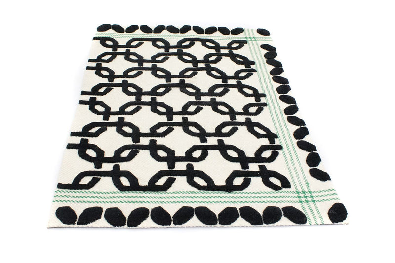 Tappeto di lana - 132 x 95 cm - beige