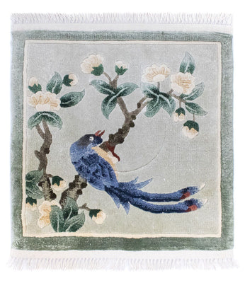 Tappeto di seta - seta cinese quadrato  - 31 x 31 cm - multicolore