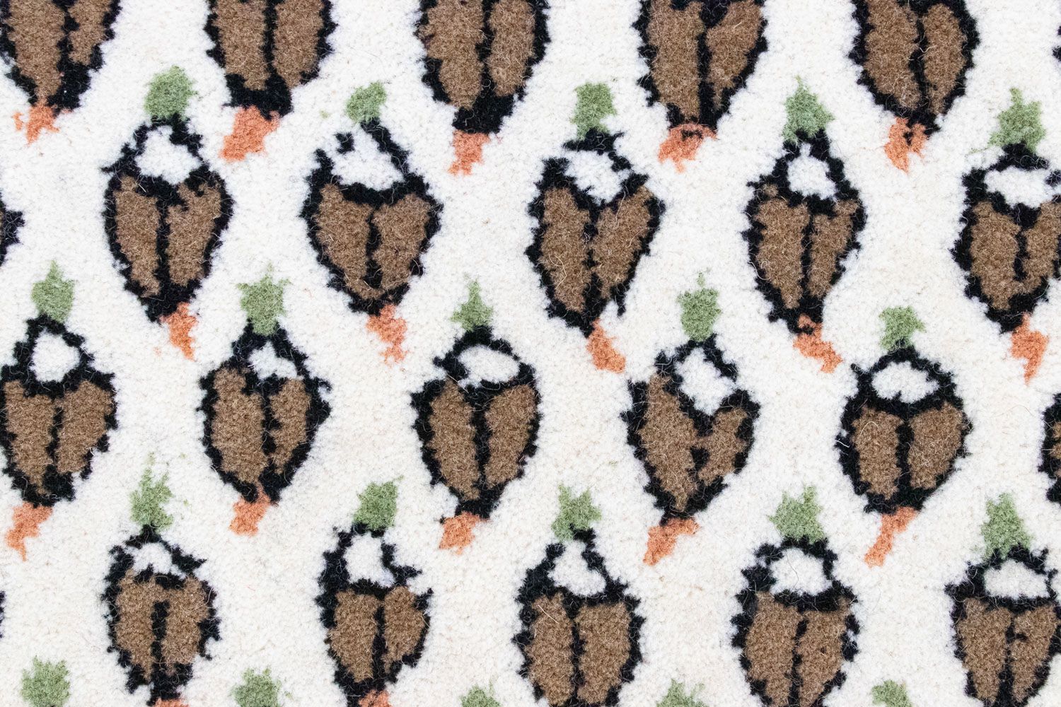 Tappeto di lana - 90 x 60 cm - beige