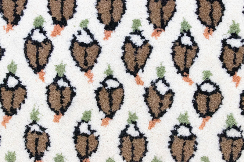 Tappeto di lana - 90 x 60 cm - beige