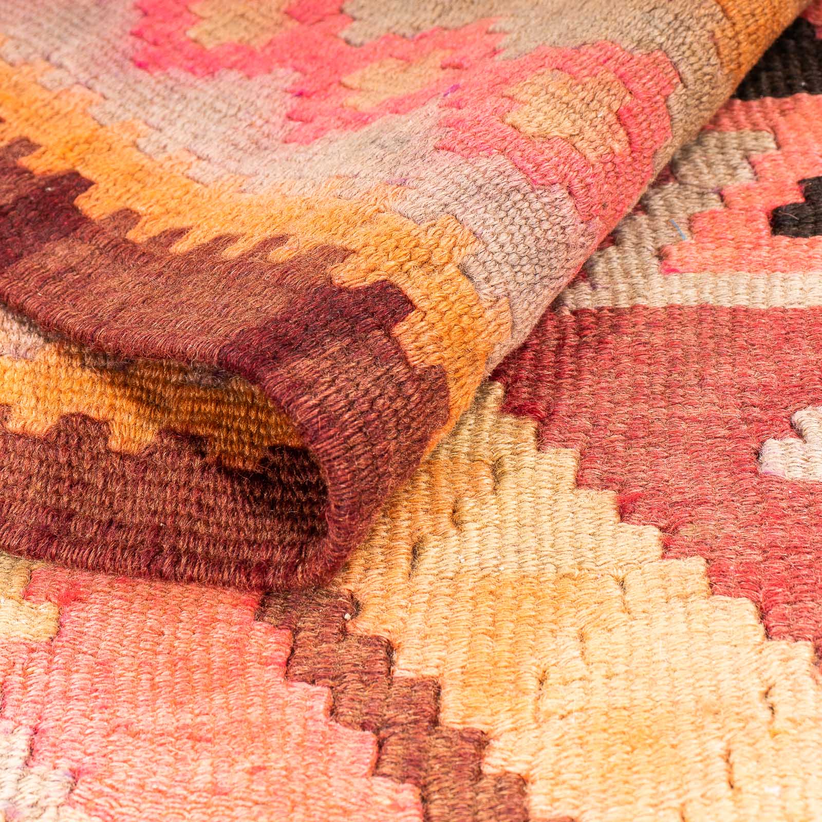 Tappeto corsia Tappeto Kelim - Vecchio - 320 x 140 cm - multicolore