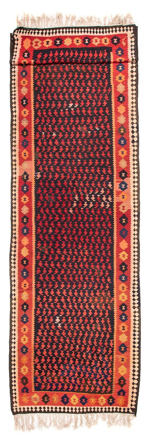 Tappeto corsia Tappeto Kelim - Vecchio - 450 x 120 cm - blu scuro