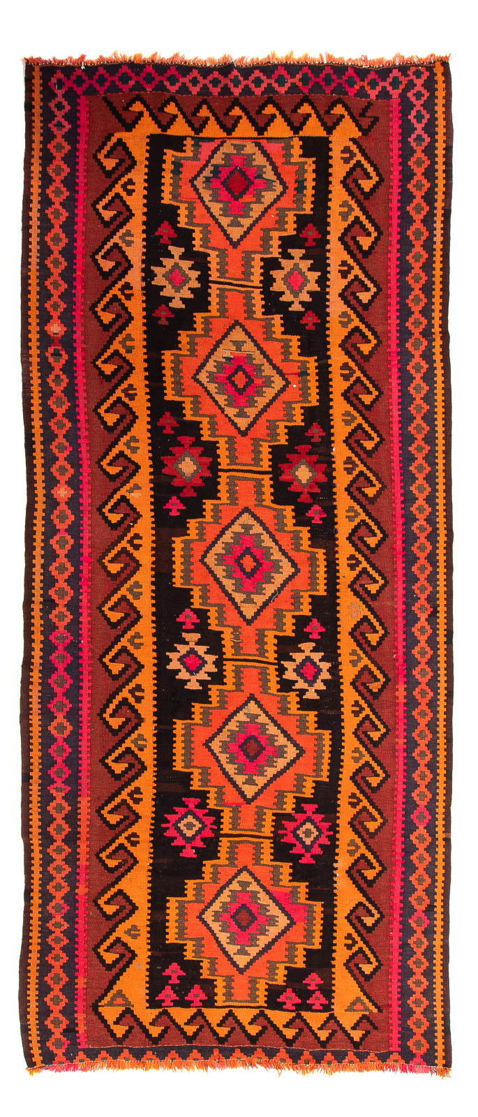 Tappeto corsia Tappeto Kelim - Vecchio - 225 x 150 cm - multicolore