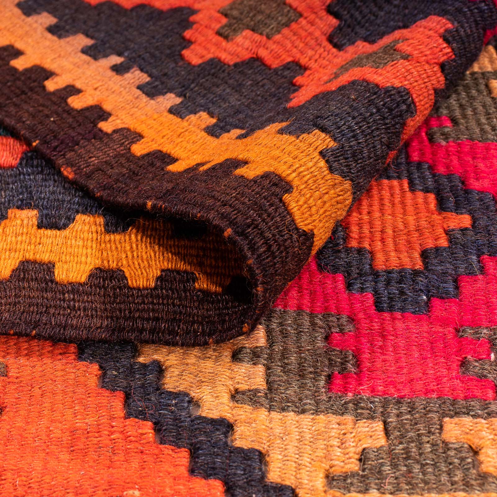 Tappeto corsia Tappeto Kelim - Vecchio - 225 x 150 cm - multicolore