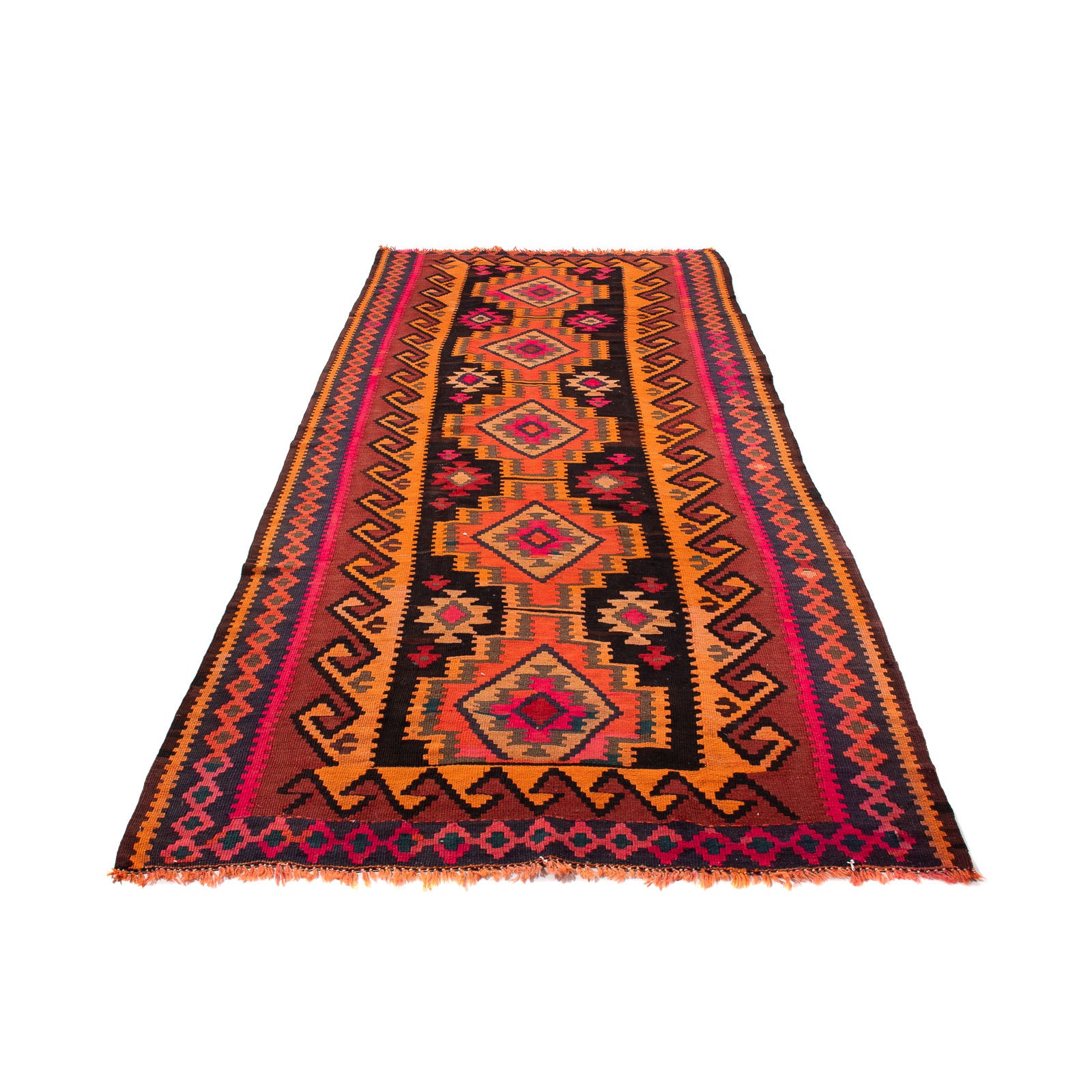 Tappeto corsia Tappeto Kelim - Vecchio - 225 x 150 cm - multicolore
