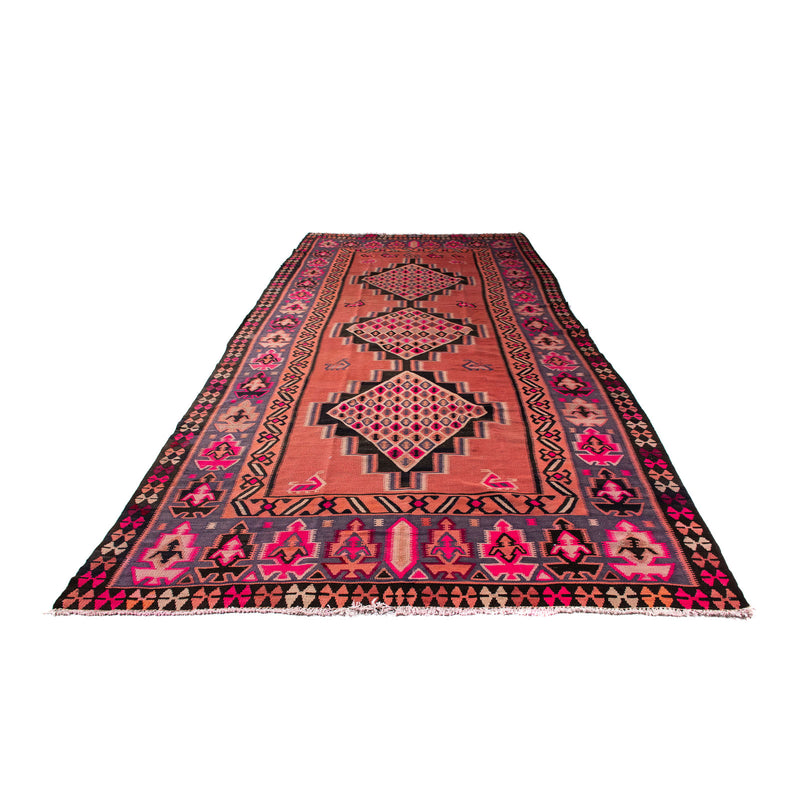 Tappeto corsia Tappeto Kelim - Vecchio - 380 x 160 cm - multicolore