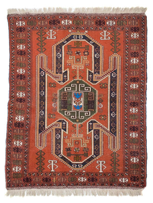 Tappeto Turkaman - 160 x 125 cm - arancione
