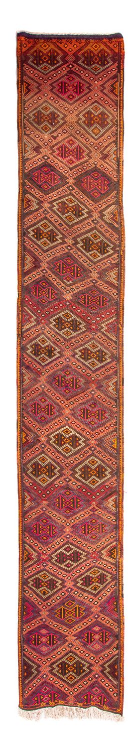 Tappeto corsia Tappeto Kelim - Vecchio - 400 x 75 cm - multicolore