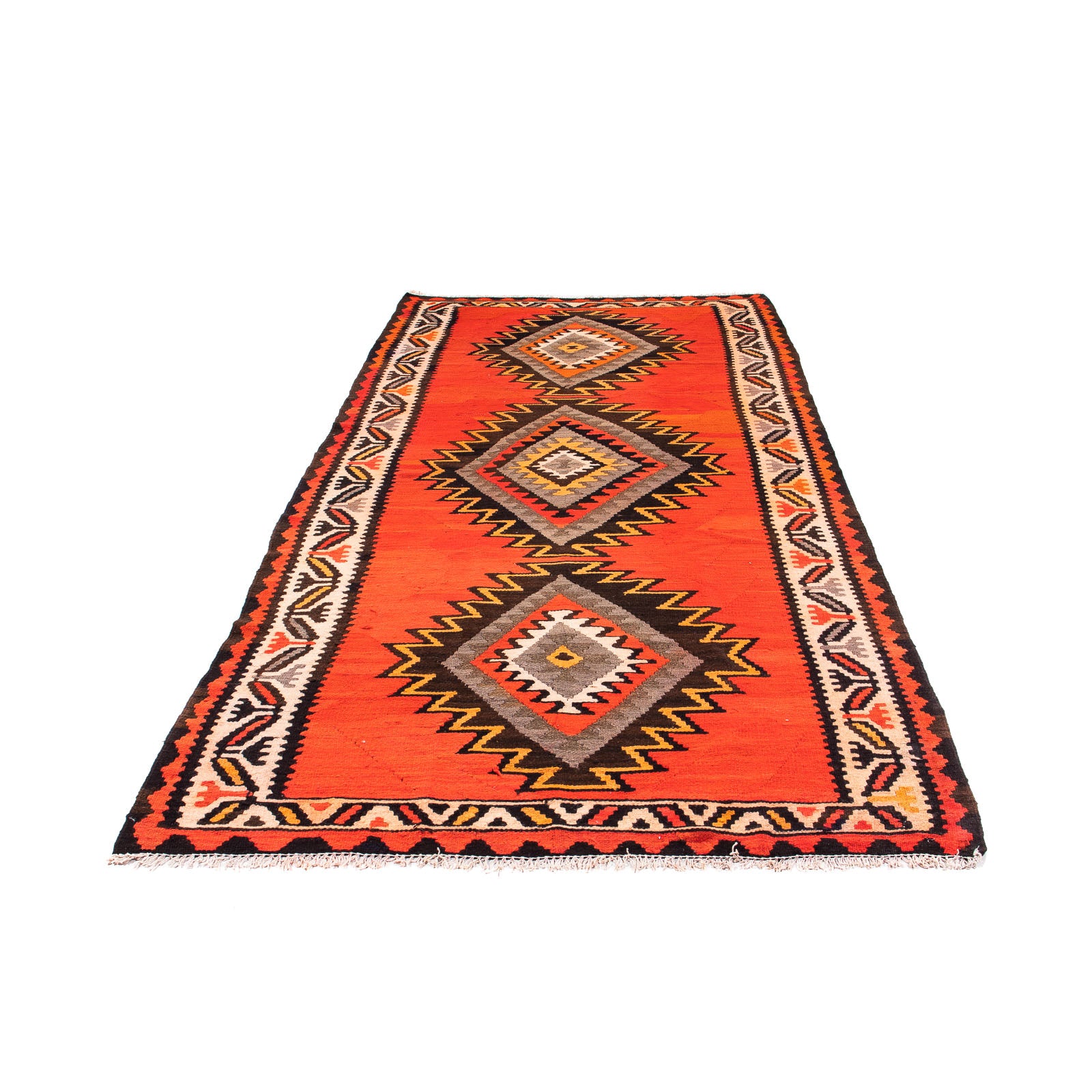 Tappeto corsia Tappeto Kelim - Vecchio - 275 x 140 cm - multicolore