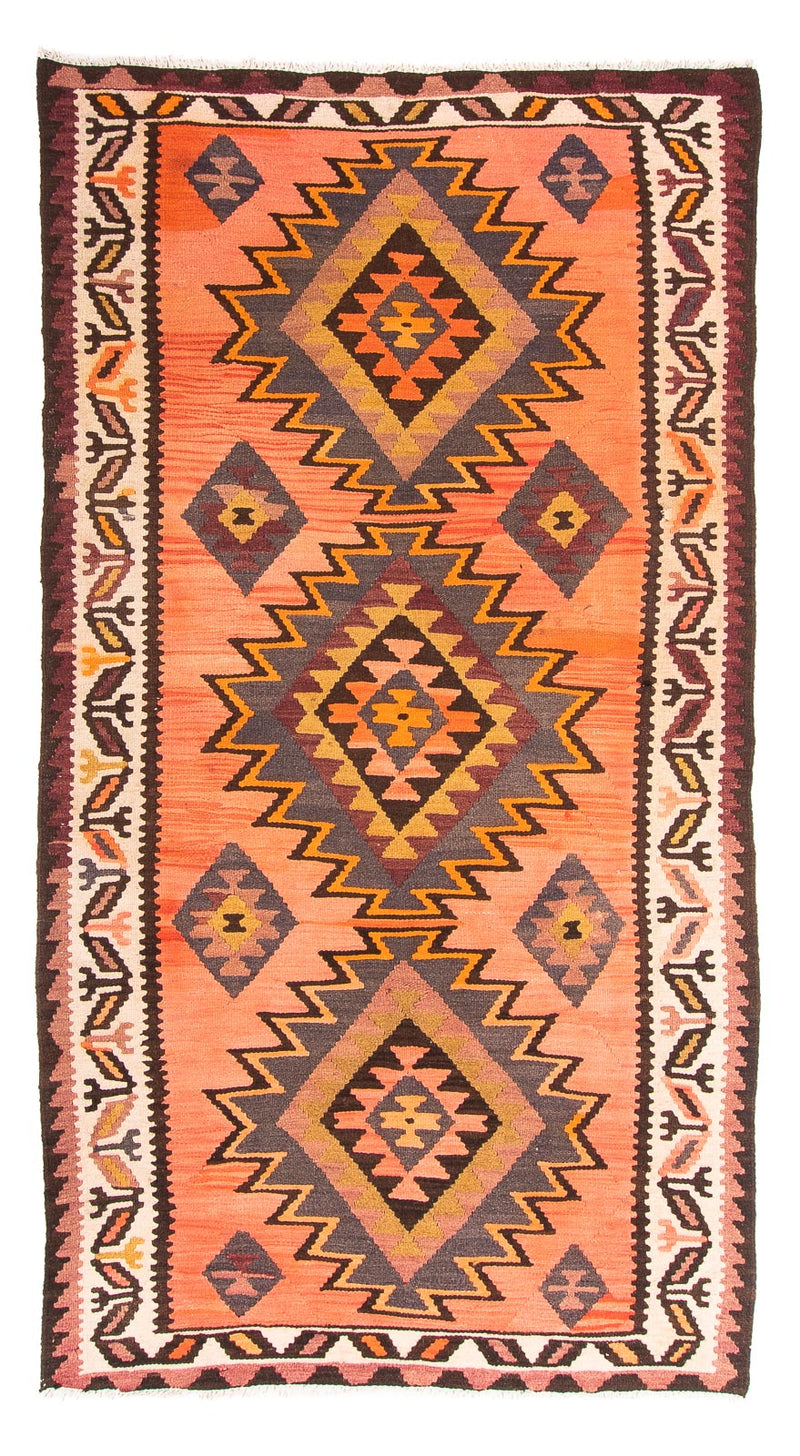 Tappeto corsia Tappeto Kelim - Vecchio - 265 x 140 cm - multicolore
