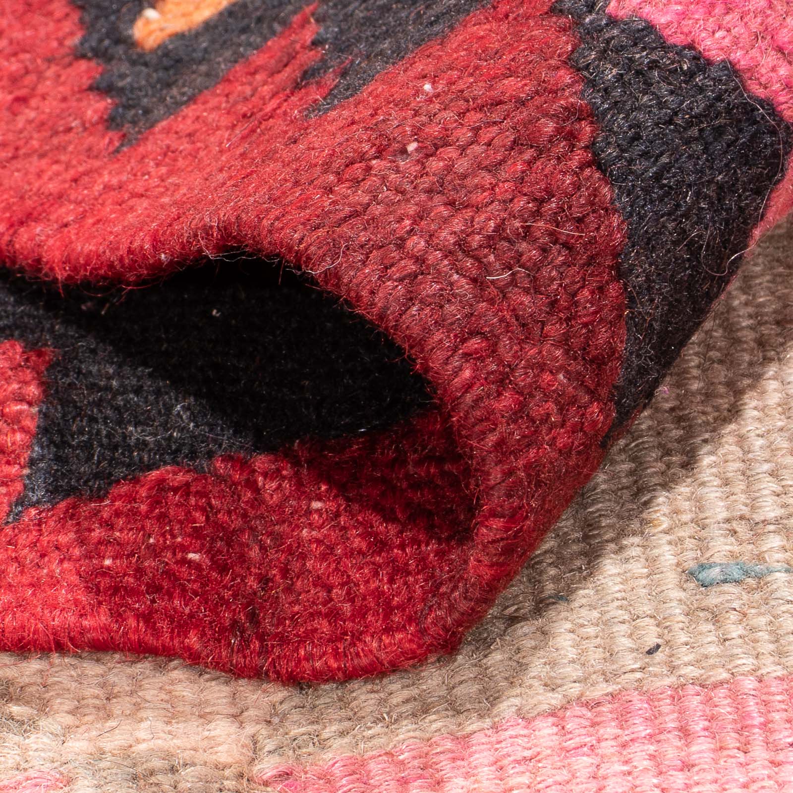 Tappeto corsia Tappeto Kelim - Vecchio - 390 x 150 cm - rosso