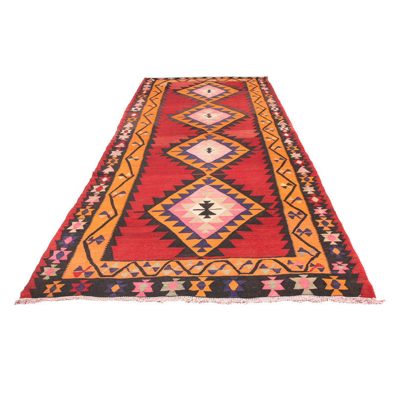 Tappeto corsia Tappeto Kelim - Vecchio - 390 x 150 cm - rosso