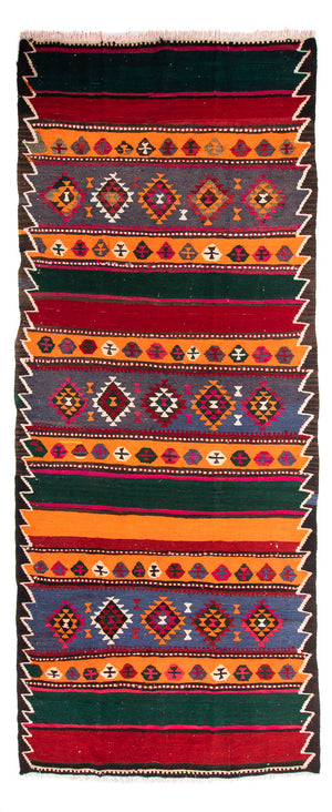 Tappeto corsia Tappeto Kelim - Vecchio - 350 x 140 cm - multicolore