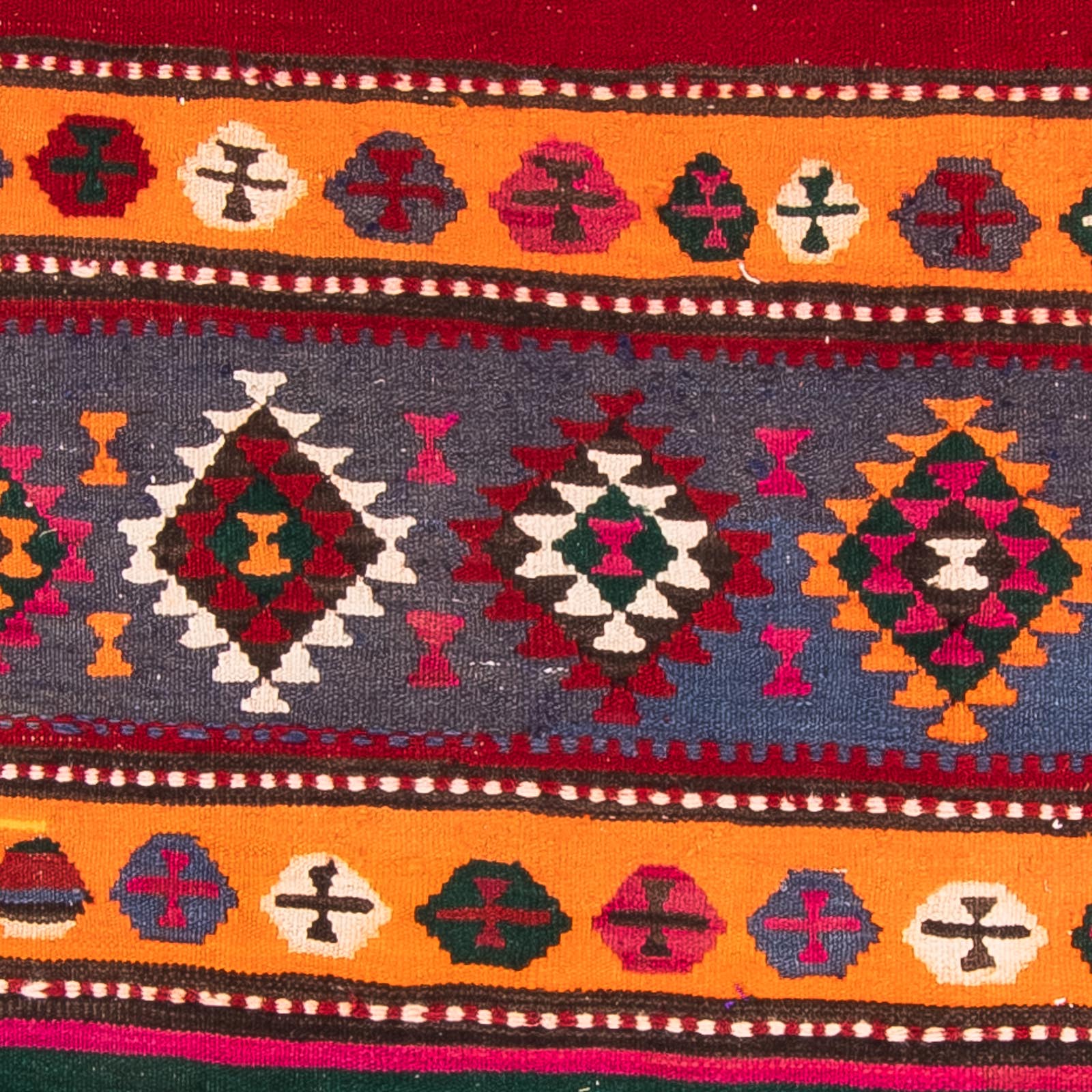 Tappeto corsia Tappeto Kelim - Vecchio - 350 x 140 cm - multicolore