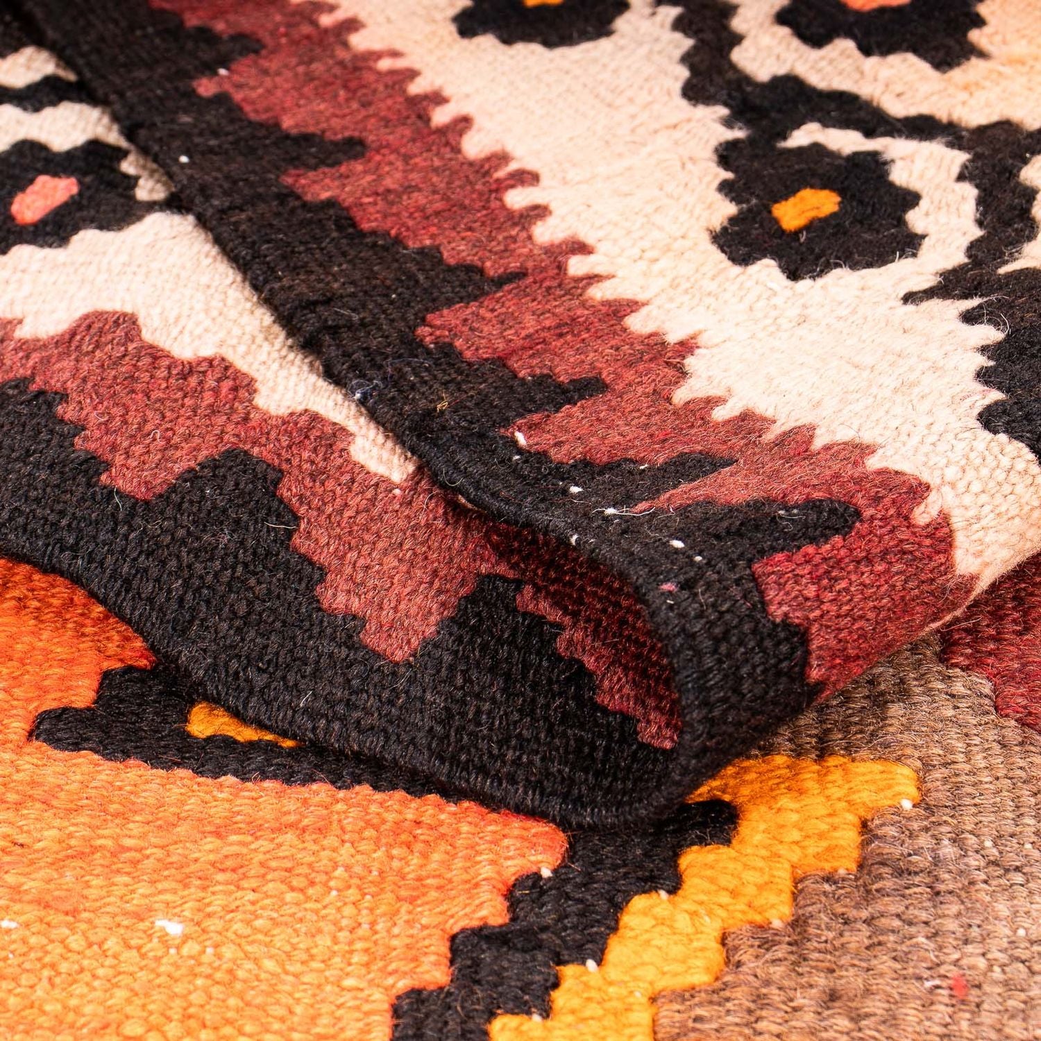 Tappeto corsia Tappeto Kelim - Vecchio - 265 x 145 cm - multicolore