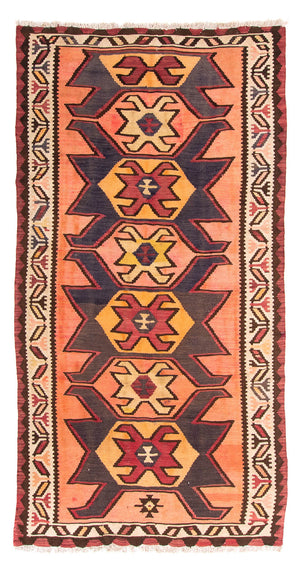 Tappeto corsia Tappeto Kelim - Vecchio - 265 x 140 cm - multicolore