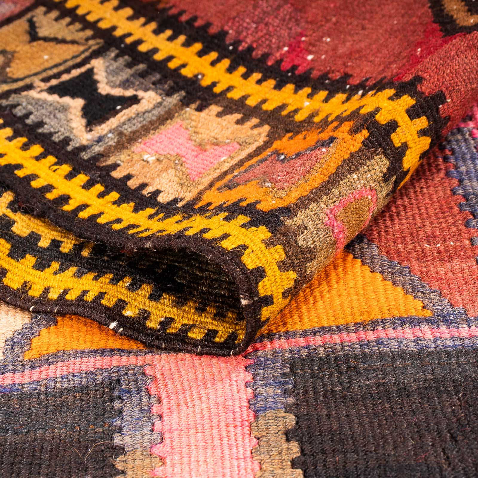 Tappeto corsia Tappeto Kelim - Vecchio - 375 x 130 cm - multicolore