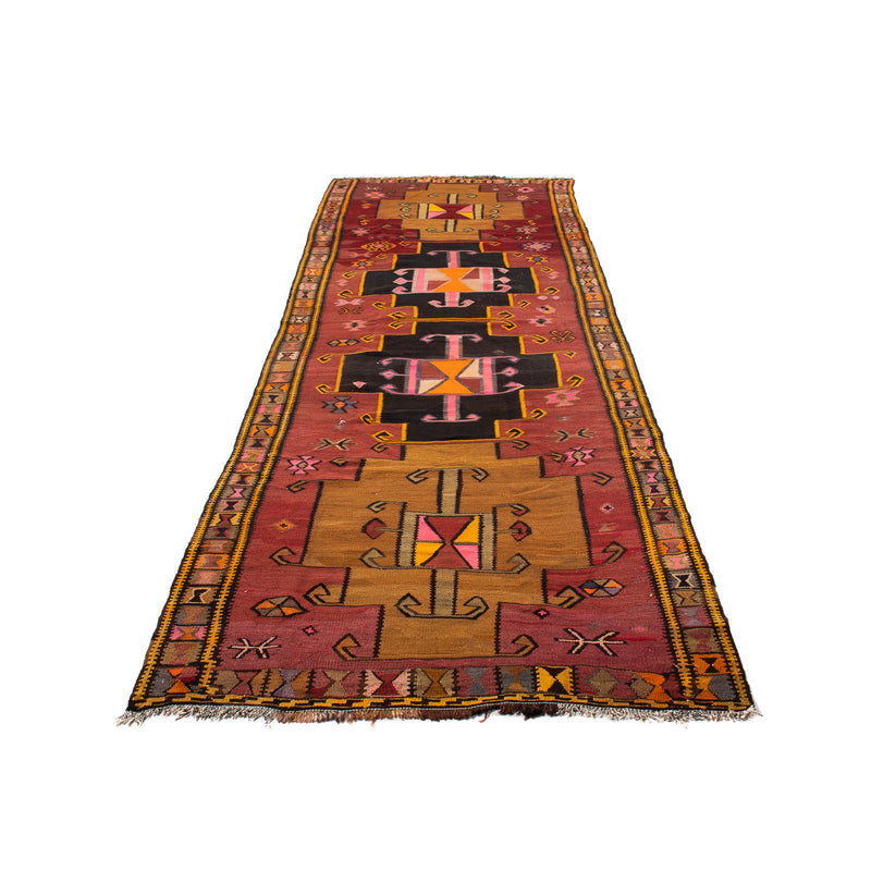 Tappeto corsia Tappeto Kelim - Vecchio - 375 x 130 cm - multicolore