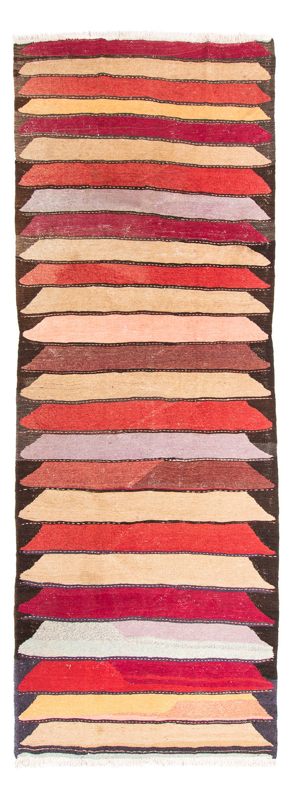 Tappeto corsia Tappeto Kelim - Vecchio - 320 x 150 cm - multicolore