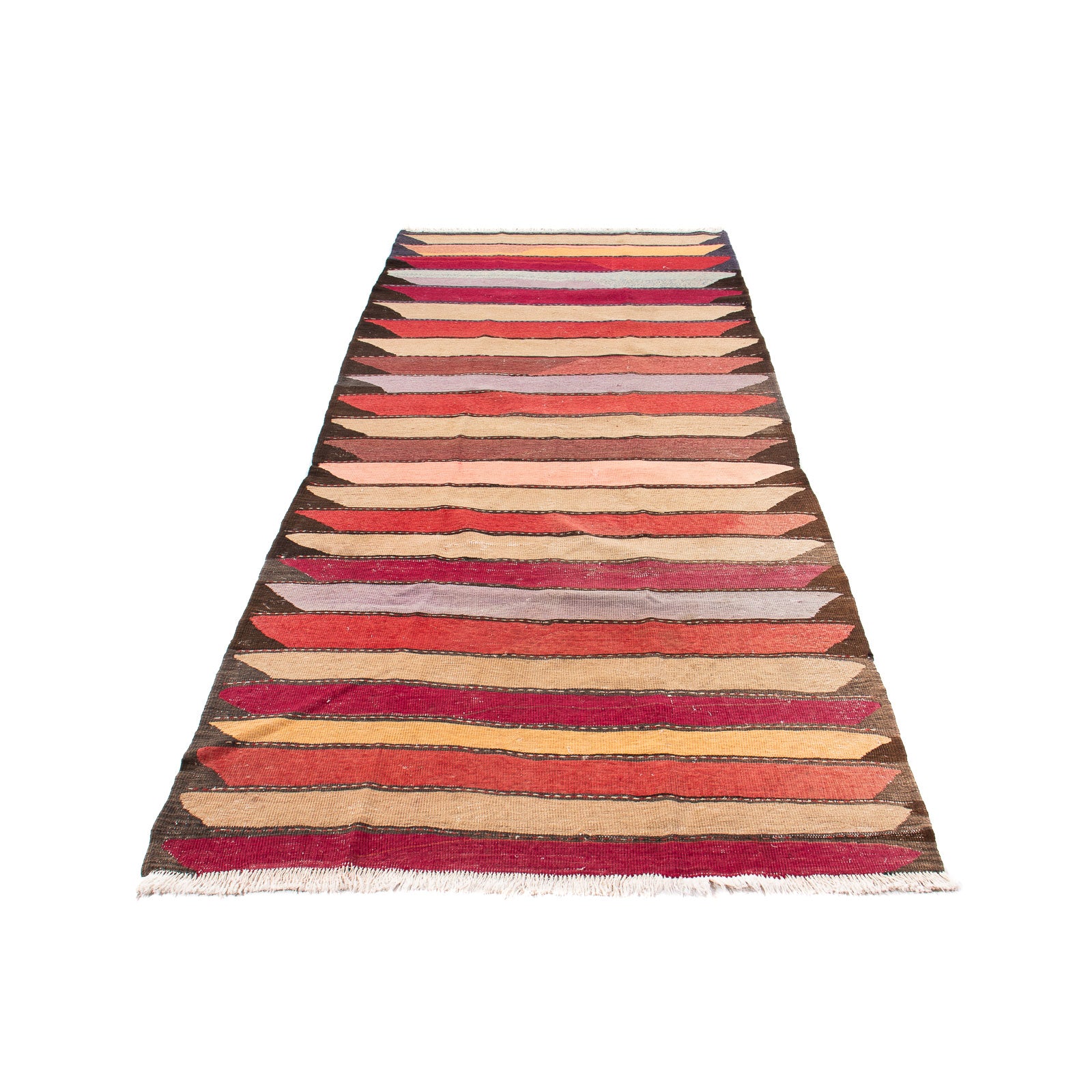 Tappeto corsia Tappeto Kelim - Vecchio - 320 x 150 cm - multicolore