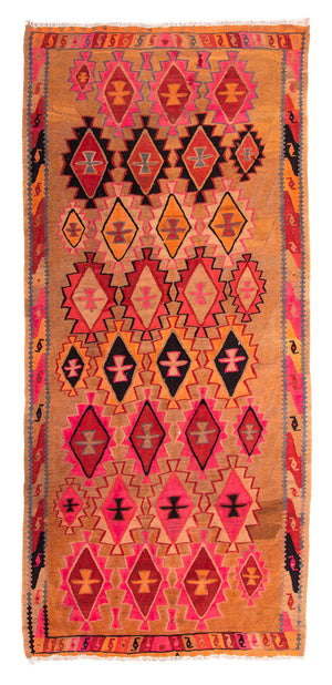 Tappeto corsia Tappeto Kelim - Vecchio - 308 x 145 cm - multicolore