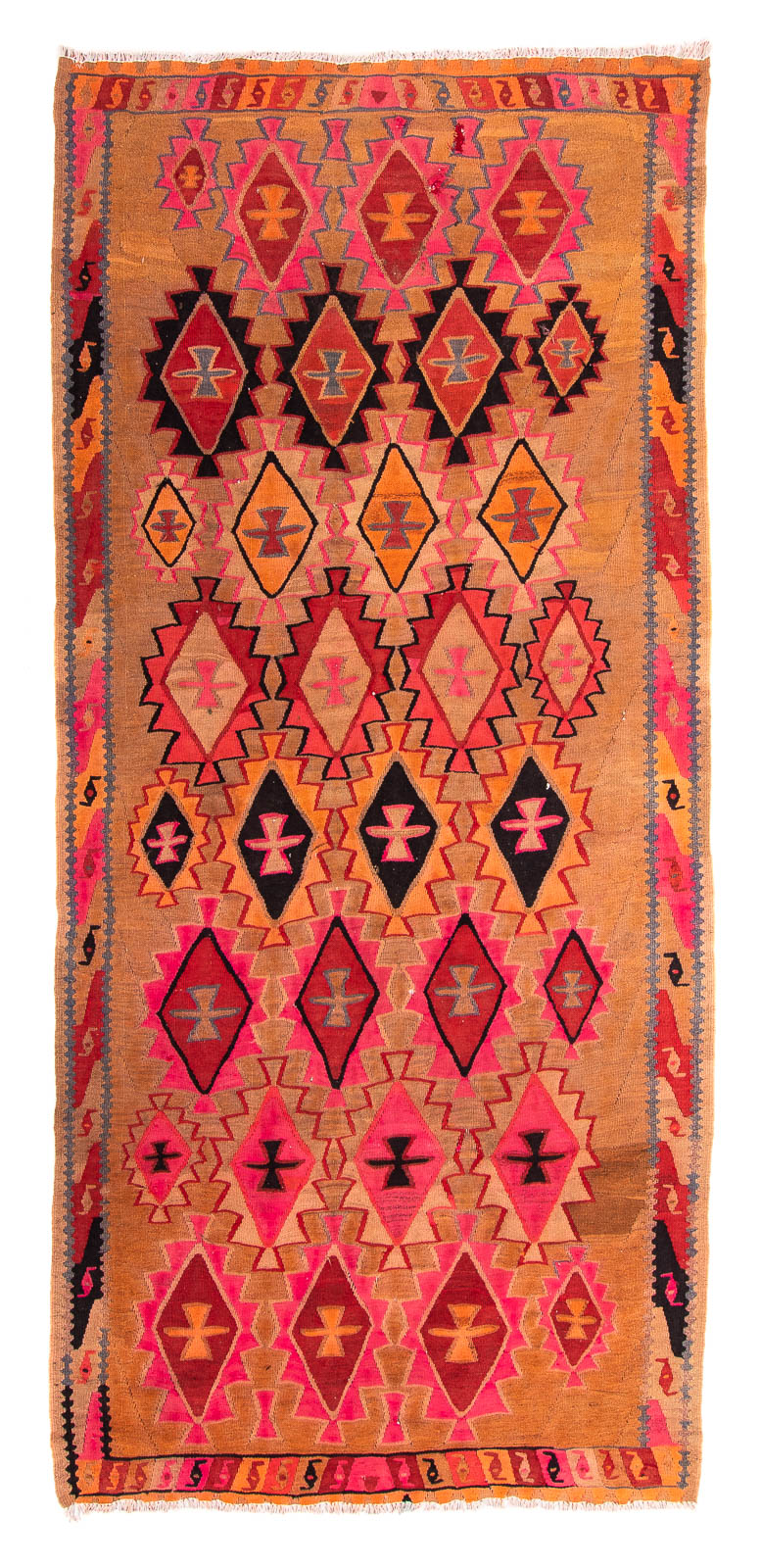 Tappeto corsia Tappeto Kelim - Vecchio - 308 x 145 cm - multicolore