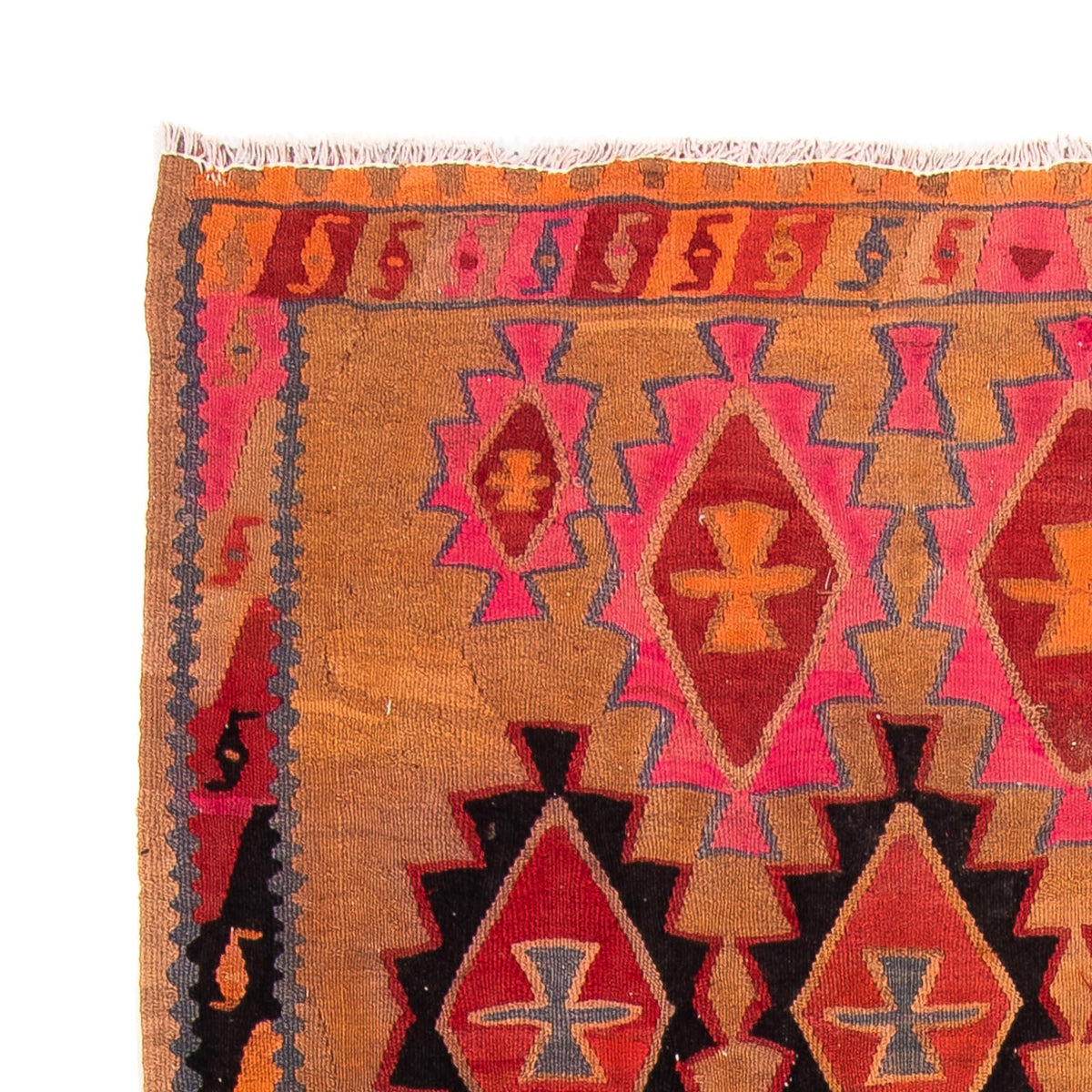 Tappeto corsia Tappeto Kelim - Vecchio - 308 x 145 cm - multicolore