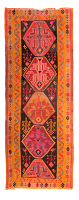 Tappeto corsia Tappeto Kelim - Vecchio - 355 x 142 cm - multicolore