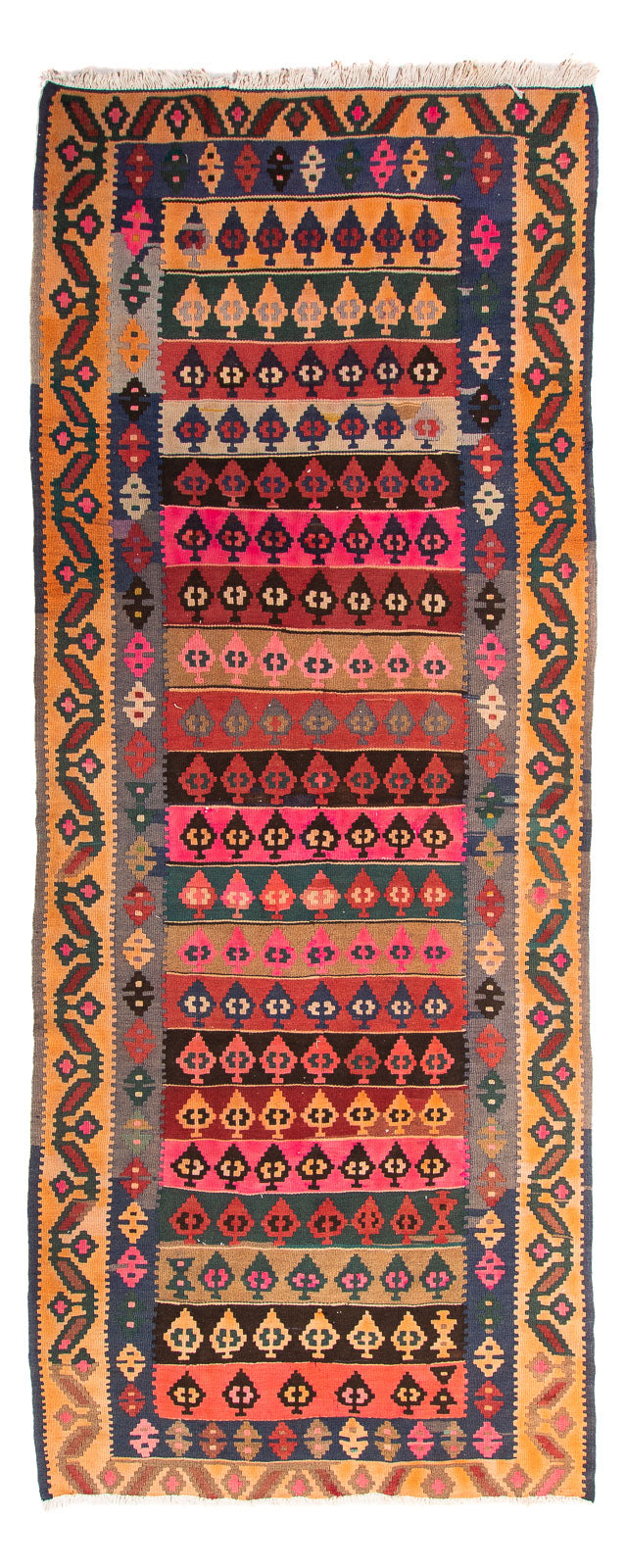 Tappeto corsia Tappeto Kelim - Vecchio - 350 x 140 cm - multicolore